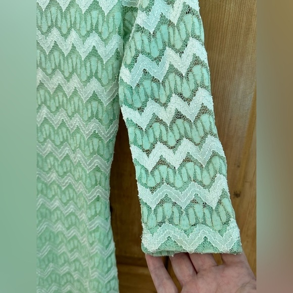 Lace Fronted Dress Green Metallic A’GACI A’GACI A’GACI Size Med Fairy EuroSummer - Picture 3 of 9